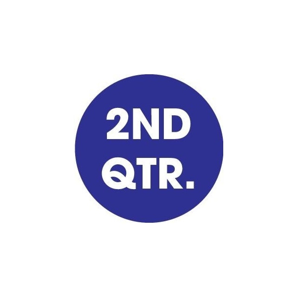 Label, DL6993, CIRCLE LABEL 2ND QTR, 2"
